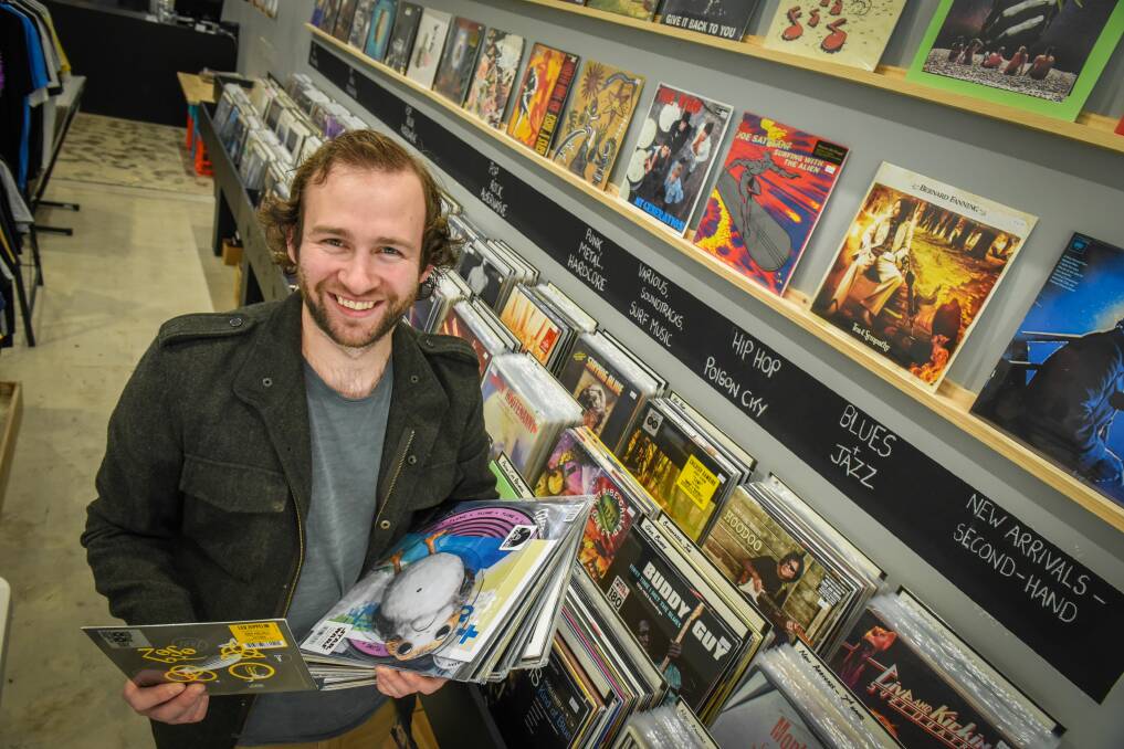 READY: Avenue Records owner Callum Nobes is preparing for the store's busiest day of the year. Picture: Paul Scambler