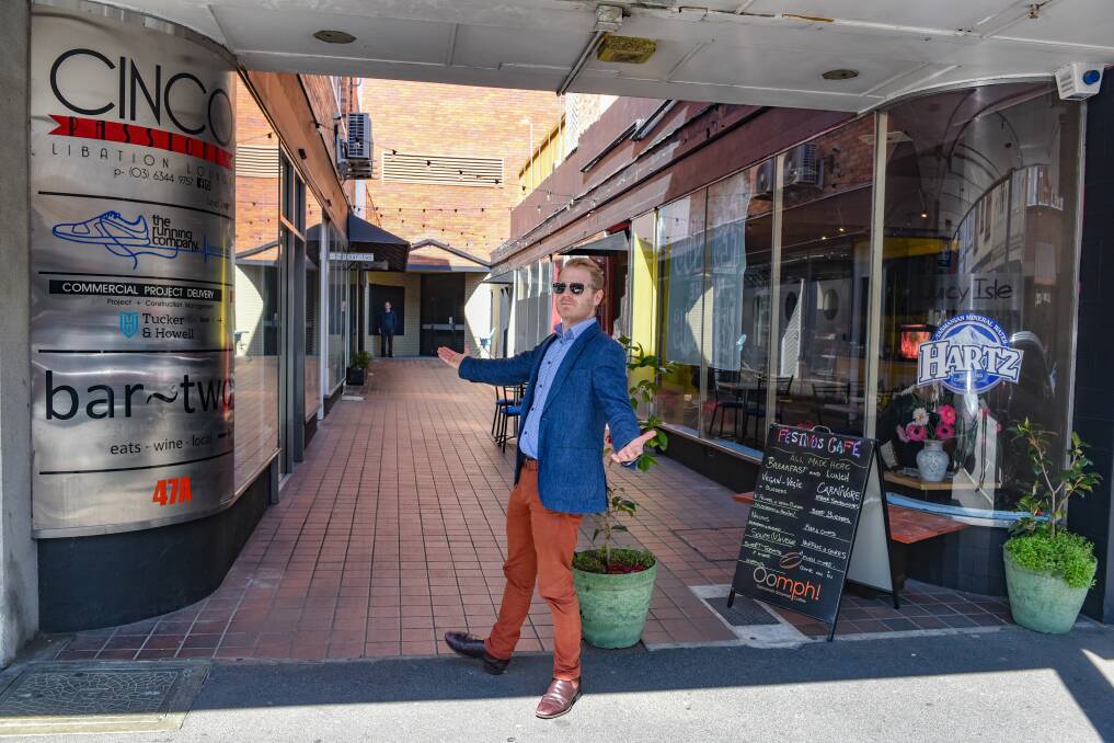 READY: Cityprom executive officer Steve Henty is keen to start showcasing Launceston laneways. The first of three events will be held on Saturday at Earls Court. Picture: Paul Scambler