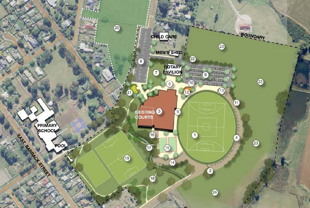 REDESIGN: One of the concept plans for the possible Deloraine and Districts Recreation Precinct. Picture: Supplied/Meander Valley Council