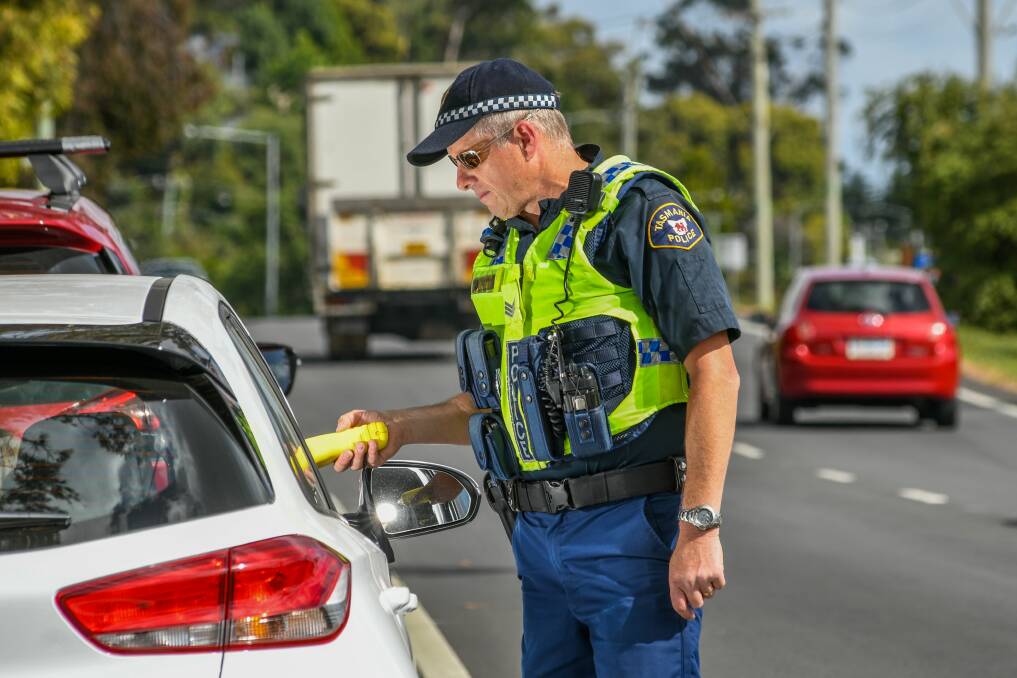 Tasmania Police conducting a breath test on the West Tamar Highway. Picture: File