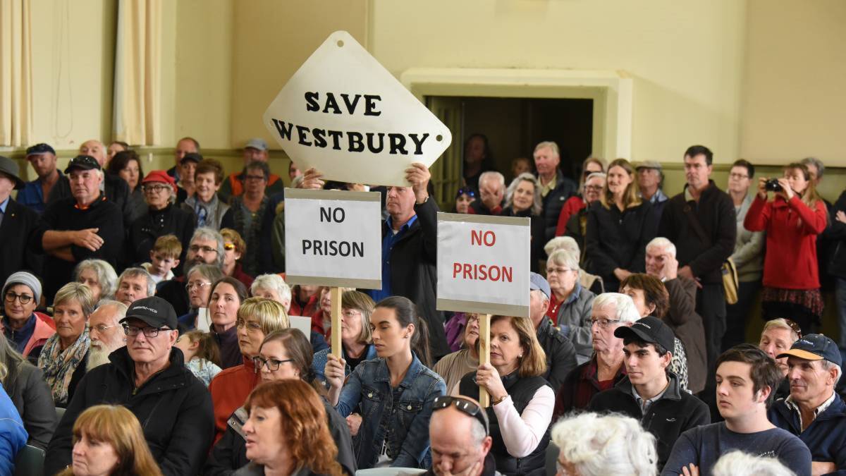 OUTCRY: A rally against the prison was held at Westbury on the weekend. Picture: Paul Scambler
