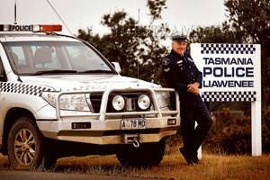 Senior Constable Steve Timmins at his Liawenee post ... the policeman will retire before winter's end.  Picture: PHILLIP BIGGS