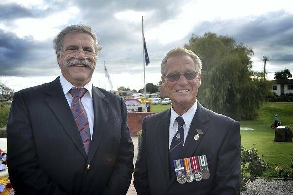 George Town's Dr Tim Mooney and George Town RSL sub-branch president Lyndon Bolton.