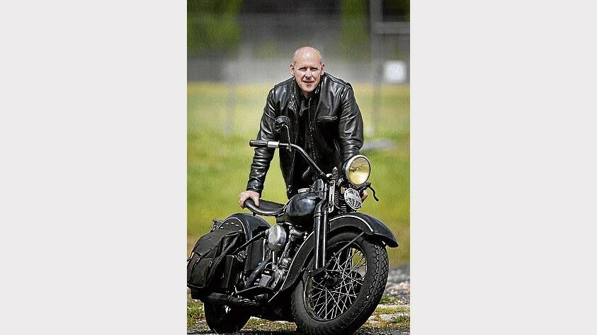 Jim Taylor, of Launceston, with his 1939 Harley-Davidson Knucklehead. Picture: PHILLIP BIGGS