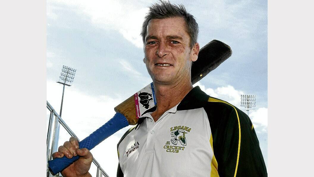 Legana all-rounder Ian Champion with his favourite bat after announcing his retirement. Picture: NEIL RICHARDSON