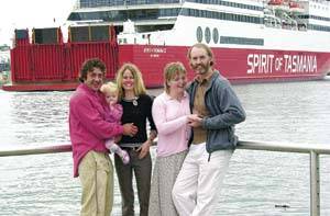 The love boat: Warren Lashmar, Donna Evans and daughter Chelsea, Bridget Hiller and Marty Daly.  Picture: Peter Lord