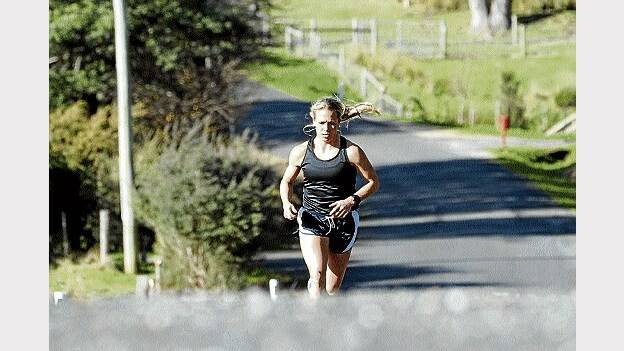Well-performed middle-distance athlete Kate Pedley in training for the 10-kilometre Devonport Run on Sunday.