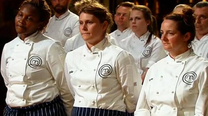 Chopping block: Akuc, Kylie and Tracey faces elimination over their poor Sunday roast 'reinvention'.
