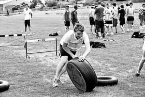 Doug van Asch, of Kings Meadows High School, during the grade-10 obstacle race.