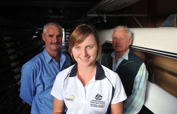 The Wilson family's rowing generations: Jim Wilson (grandfather), Ciona Wilson and Mark Wilson (father). Picture: WILL SWAN