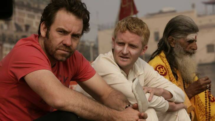 Brendan Cowell, who plays Rick, Stephen Curry as Teddy and Mahindar Baba as Holy Man in <i>Save Your Legs!</i>