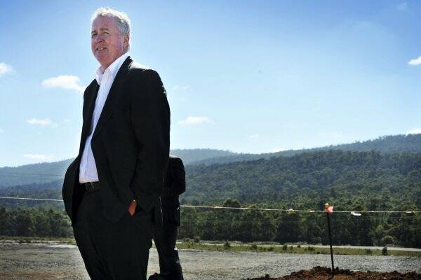 Gunns chief executive Greg L'Estrange at the company's proposed pulp mill site at Bell Bay.
