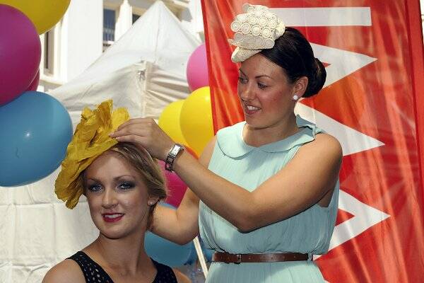 Kate Greaves with milliner Tanya Trotter