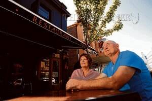 Judy and Steve Johnson, the owners of K&H Kafe and Restaurant Yourbar in Launceston, ponder the impact the smoking ban will have on their business. Picture: PHILLIP BIGGS