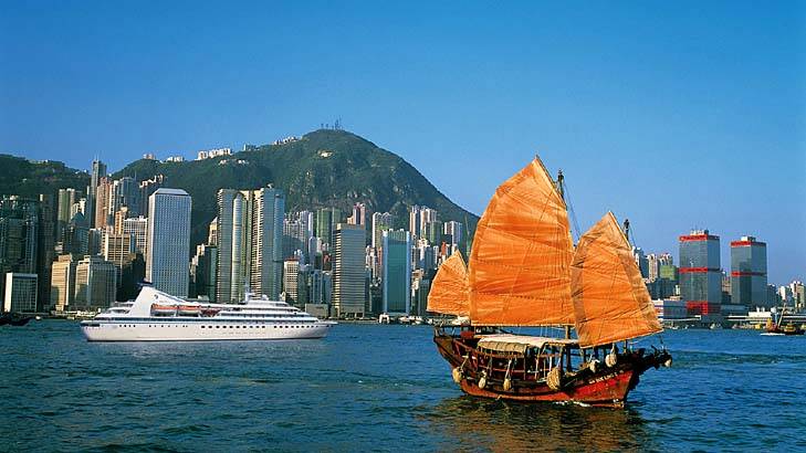 Sailing on Hong Kong harbour.