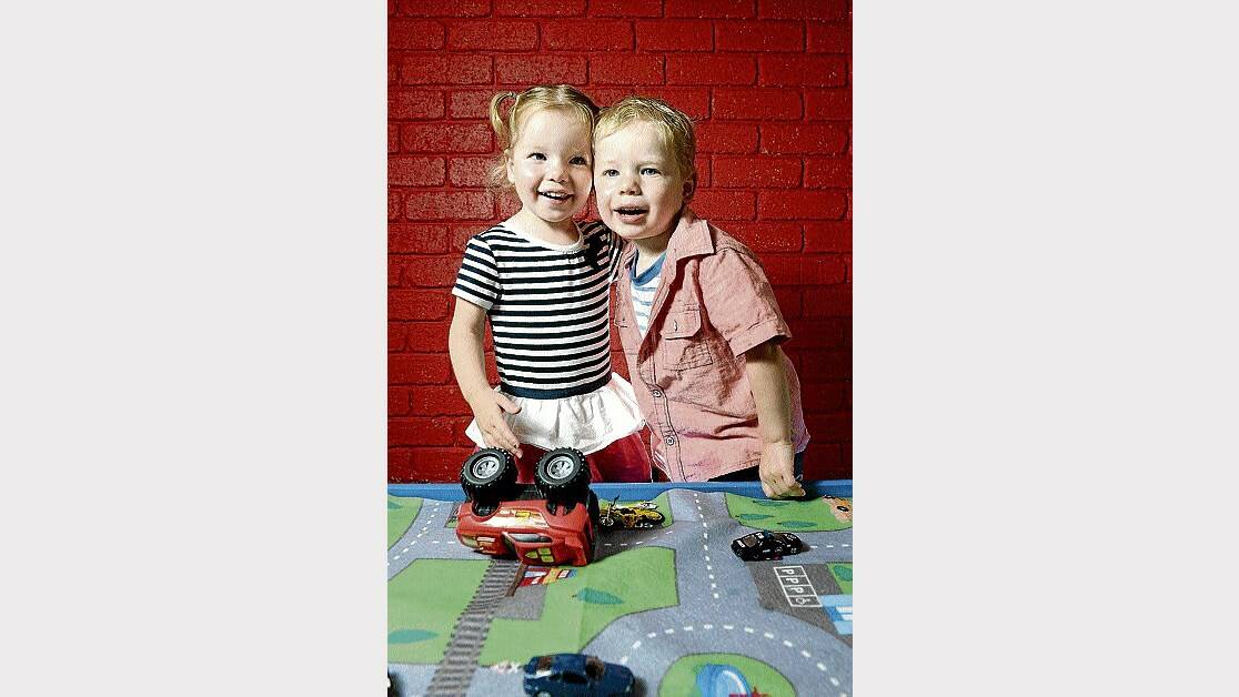 Twins Mia and Rory Broomhall, 2, of Burnie were born on Christmas Day 2011.
