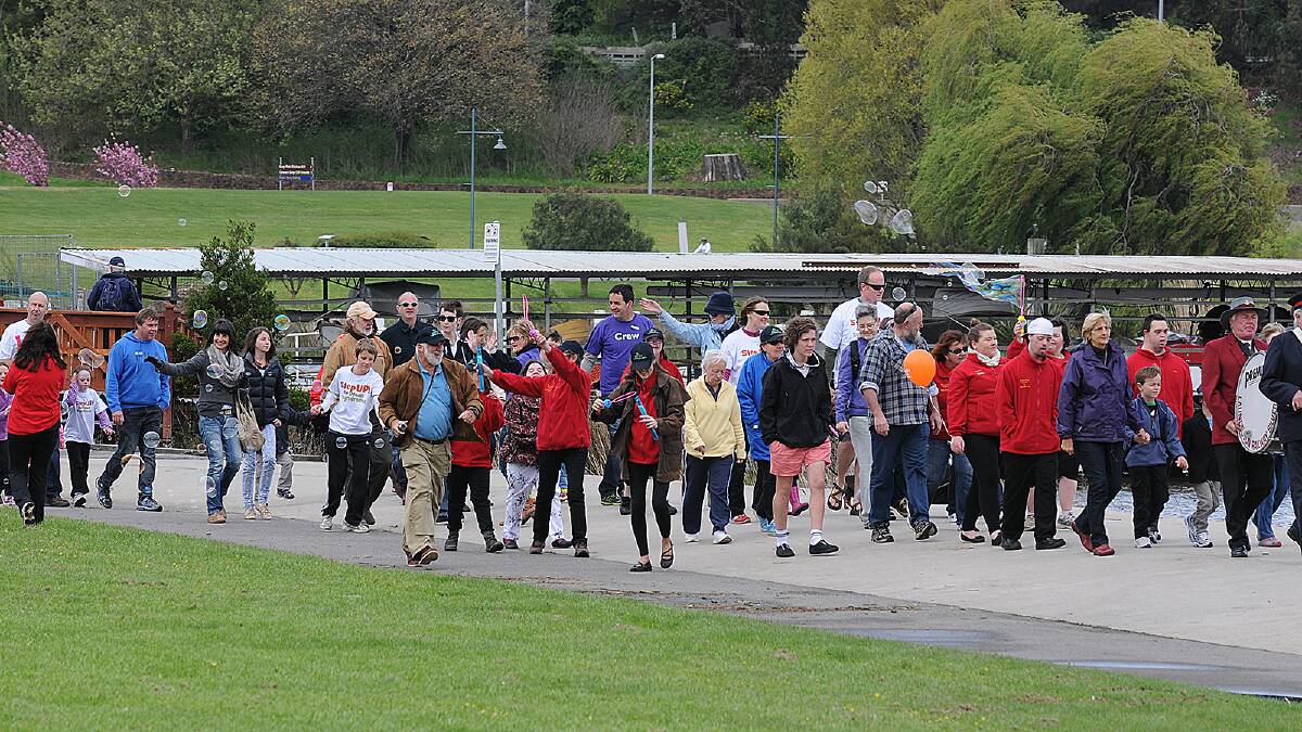 About 100 people participated in Step Up for Down Syndrome at Royal Park in Launceston this morning. Picture: Paul Scambler