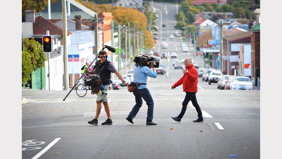 Way back when . . . British presenter Tony Robinson filmed an episode of Time Walk in Launceston in April last year. The episode will screen on the History Channel on February 10.