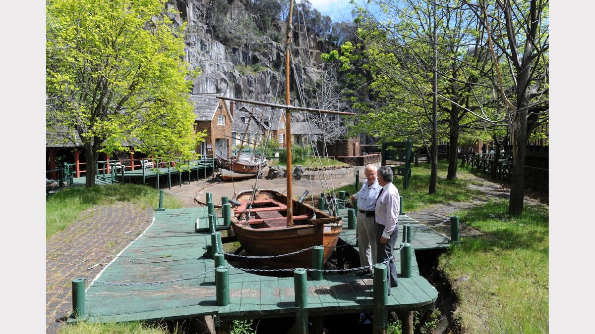 Josef Chromy shows off Launceston's Penny Royal World, the site of his next development. Picture: Will Swan