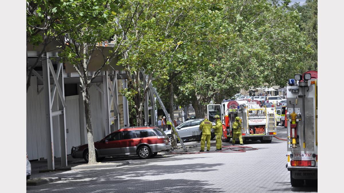 Fire at Parliament House. Picture: Georgie Burgess