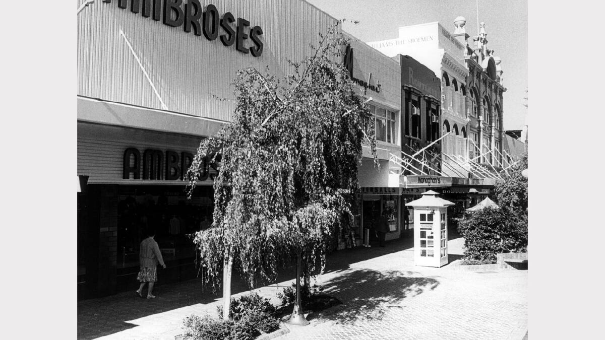 Facades in the Brisbane Street Mall. March 19, 1980.