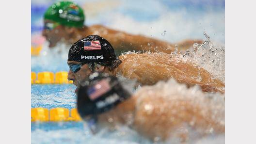  Men's 100m Butterfly finals USA's Michael Phelps wins gold at the Aquatic Centre. August 3.