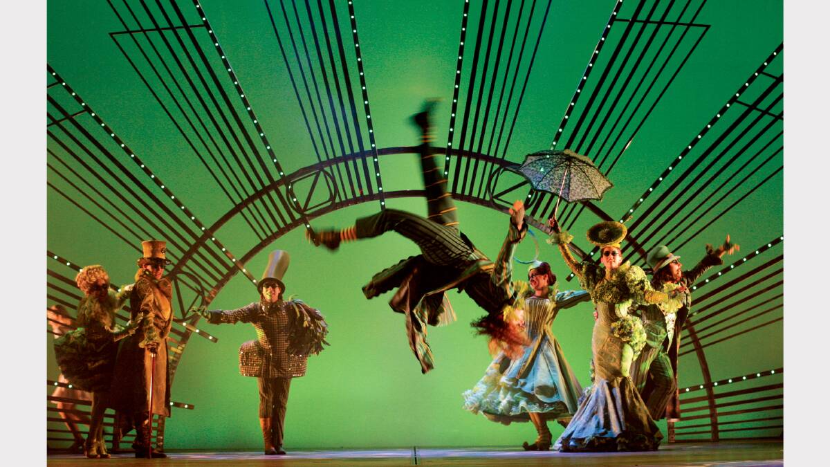 Lockhart Brownlie performs a tumble in the Melbourne production of Wicked. 