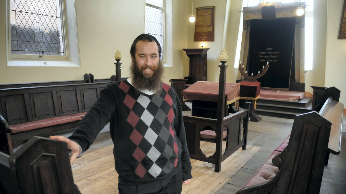  Launceston Chabad House manager Rabbi Yochanan Gordon in  the St John Street synagogue.   Picture: PAUL SCAMBLER