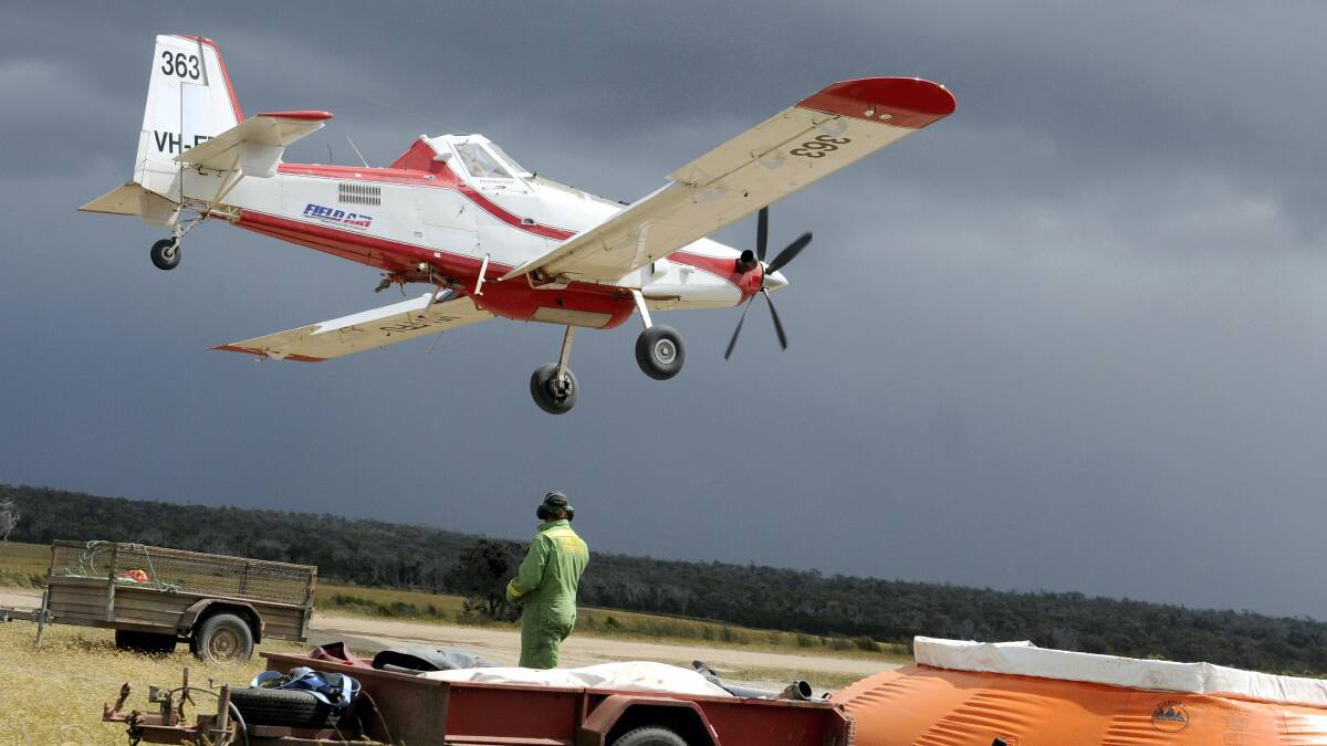 One of the air tractors near Musselroe Bay this week.