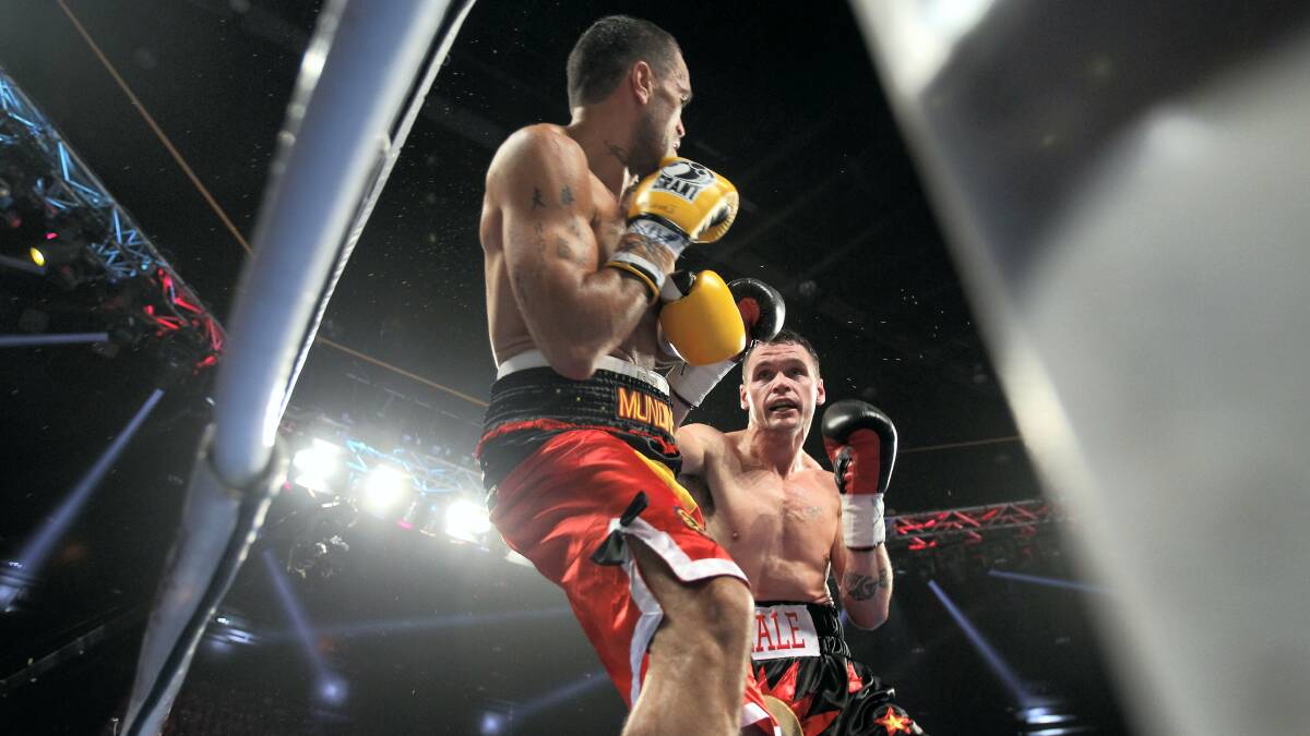 Daniel Geale in action against Anthony Mundine at the Sydney Entertainment Centre in January.  Picture: Anthony Johnson