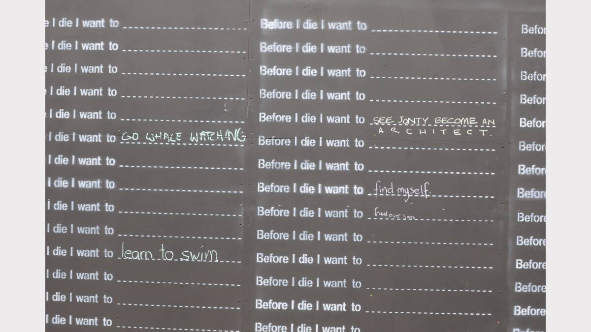 The Before I Die Wall in Launceston. Picture: Paul Scambler. 