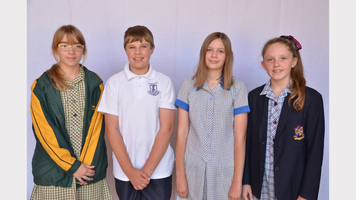 Creative Writing Section: Upper Primary Division. Merit: Ellie Mathews, of St Leonards Primary School, Henry Marshall, of Princes St Primary School, Shannon Evans, of Riverside Primary School, and Annie Clark, of Scotch Oakburn College.