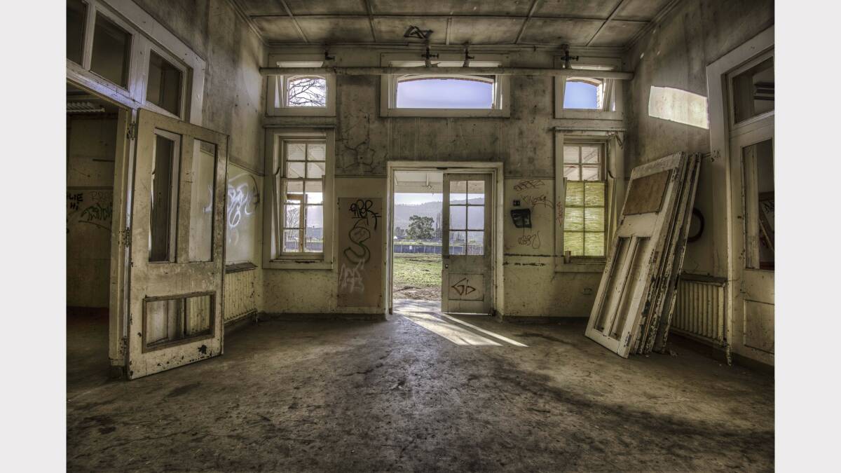 One of the many grand entrances at the Royal Derwent Hospital, New Norfolk. Picture: Urbex Photography,