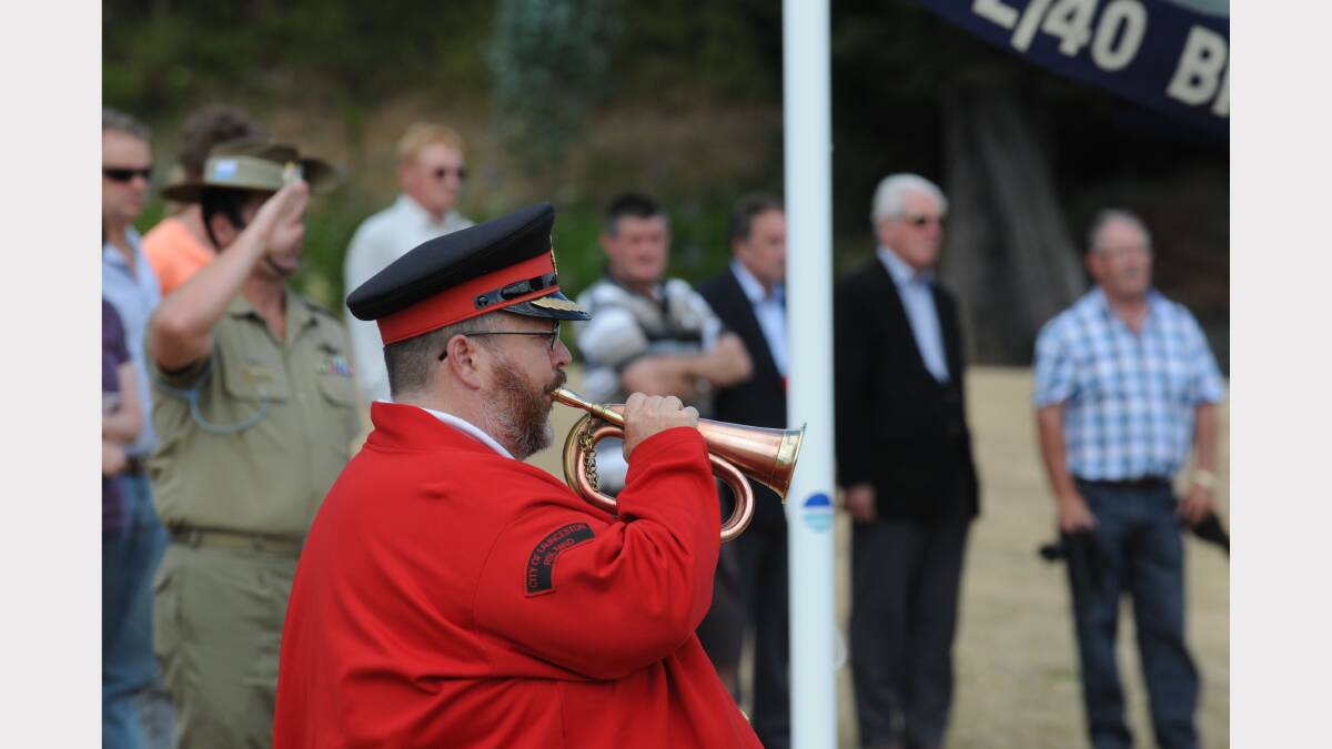 Richard Clarke  on the  bugle of the City of Launceston RSL band.