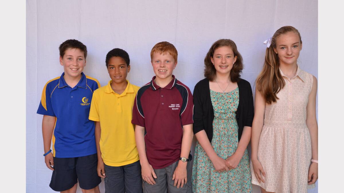 Research Investigations Section: Upper Primary Division. Merit: William Boyce and Lutfi Baddiley, both of Lansdowne Crescent Primary School, Bronson Street, of Table Cape Primary School, Jasmine Bacon and Lauren Morris, both of Princes St Primary School