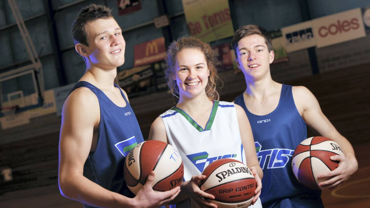 Basketball players Tanner Krebs, 17, Liz Howe, 16 and Kai Woodfall, 16, are off to a national basketball camp.