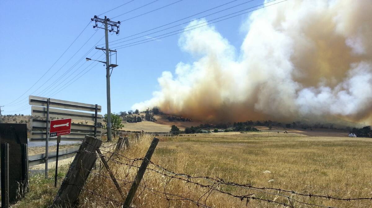 A bushfire burns near Richmond in the state's South.