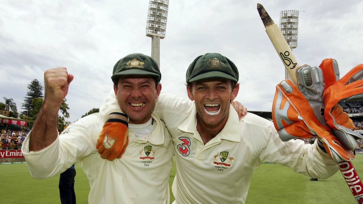  Ricky Ponting and Adam Gilchrist will play on opposing sides in Thursday's Ricky Ponting Tribute Game at Launceston's Aurora Stadium.   Picture: GETTY IMAGES