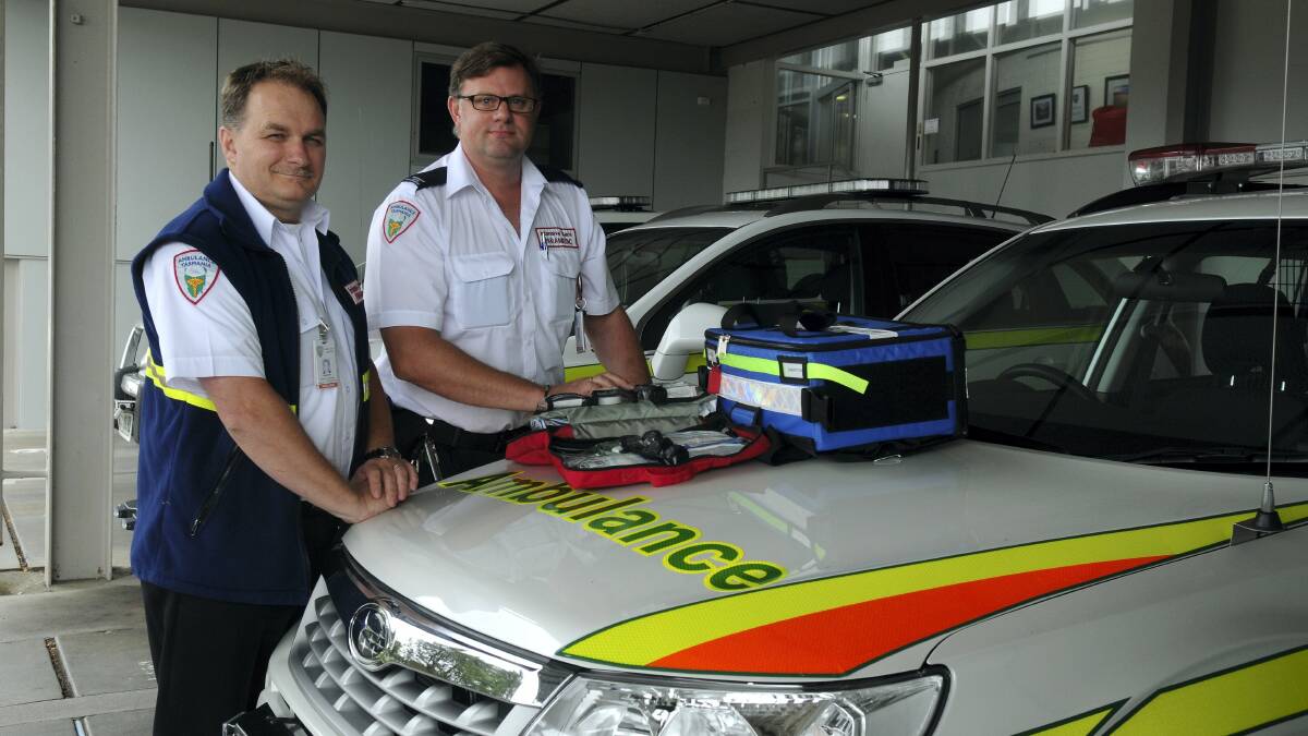Paramedics Glenn Aslin and Matthew Cane are part of a new Launceston trial that aims to extend paramedic care to the home. 