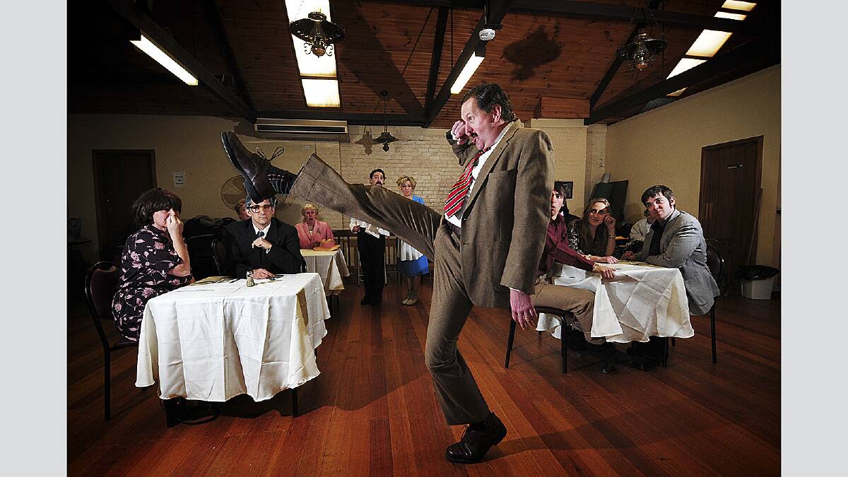 Fawlty Towers reheasal:  Ross Marsden as Basil Fawlty Sunday June 24 2012  photo:  Phillip Biggs