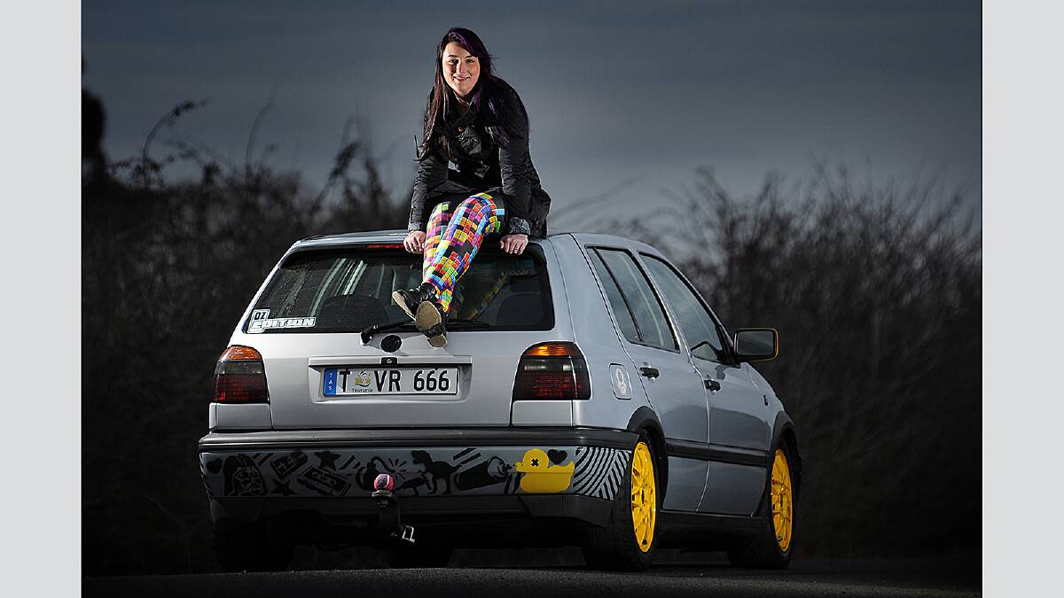 Stephy Fraser of Longford with her VW Golf VR6 Wednesday July 26 photo:  Phillip Biggs  report:  Patrick Billings