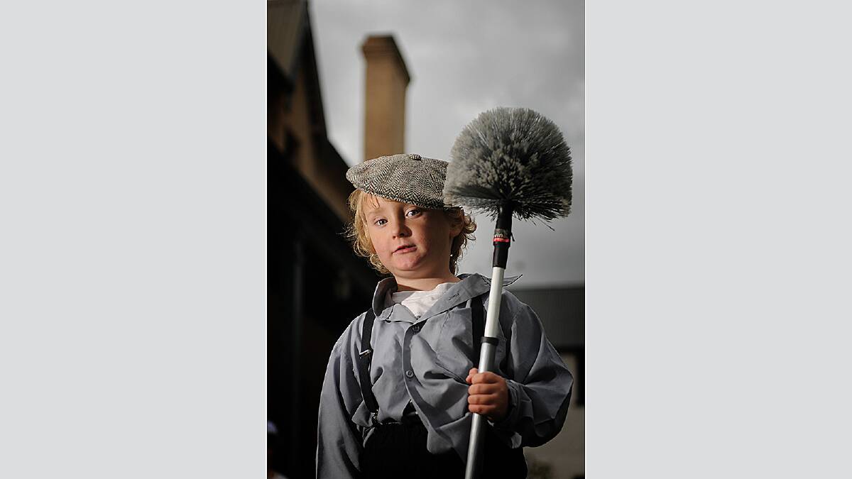 Dressed for the Entally Estate Colonial Fair on Sunday is chimney sweep James O'Kane Wednesday March 21 2012  photo:  Phillip Biggs