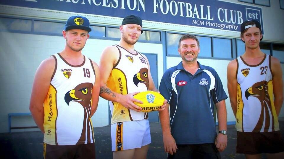 Michael Sinclair, Will Stoltenberg, Darrin Geard, Dan Sinclair are ready for the AFL 9s.  Picture: NICOLE BULLER
