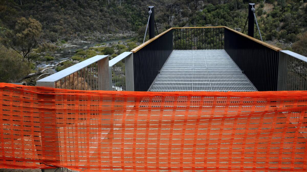 The viewing platform at the Cataract Gorge has been closed to fix vandalism.  Picture: GEOFF ROBSON
