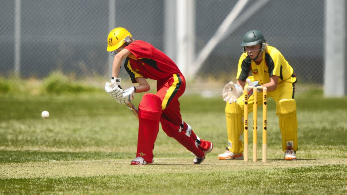 Southern Storm batsman Dylan Hay plays a shot in front of Northern Force wicketkeeper Jock Gibson. Picture: PAUL SCAMBLER
