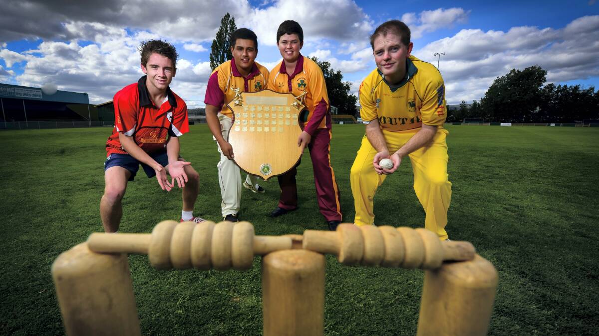 NTCA third and fourth grade cricket captains Nathan Freeman, of George Town, Matthew Allen, of Westbury, Stan Tyson, of Westbury, and Andrew Nichols, of South Launceston, are all ready for this weekend's grand finals. Picture: PHILLIP BIGGS.
