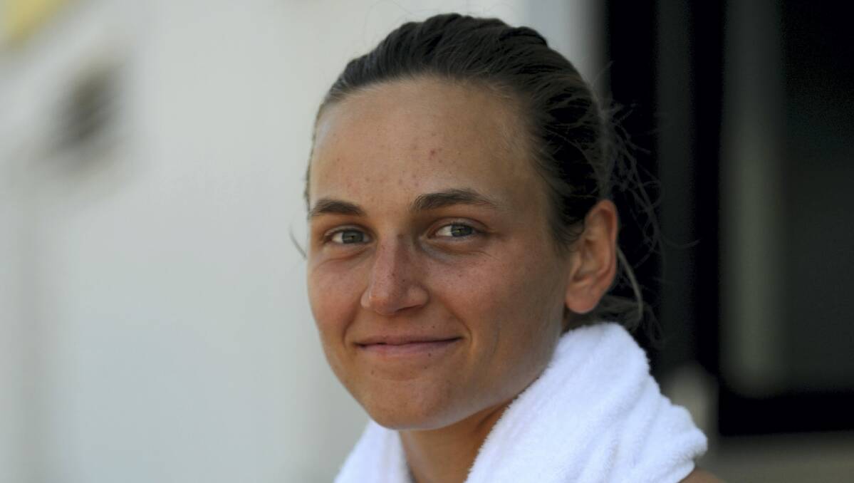 Tennis player Stephanie Vogt, of Liechtenstein, is enjoying her visit to Launceston. Picture: WILL SWAN