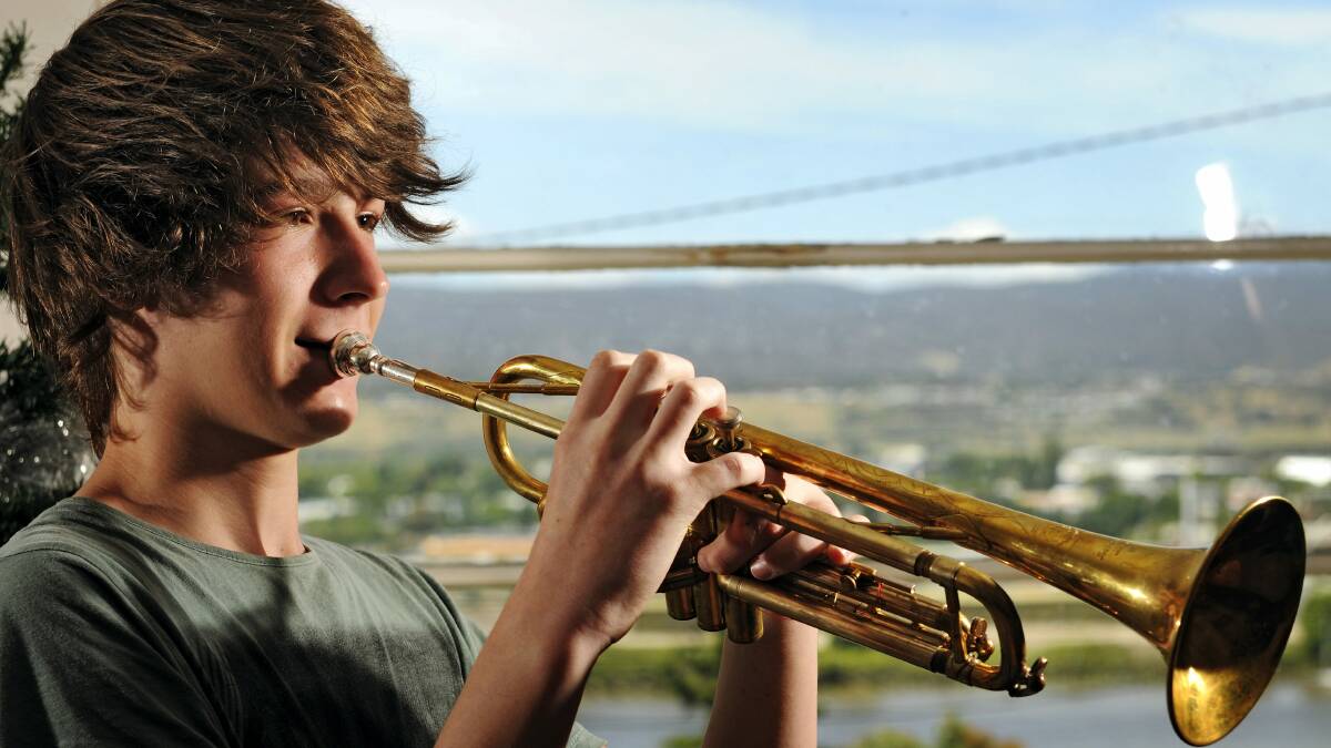  Musicians' Union of Australia award for brass winner Darcy O'Malley, 15, of Trevallyn.   Picture: PHILLIP BIGGS