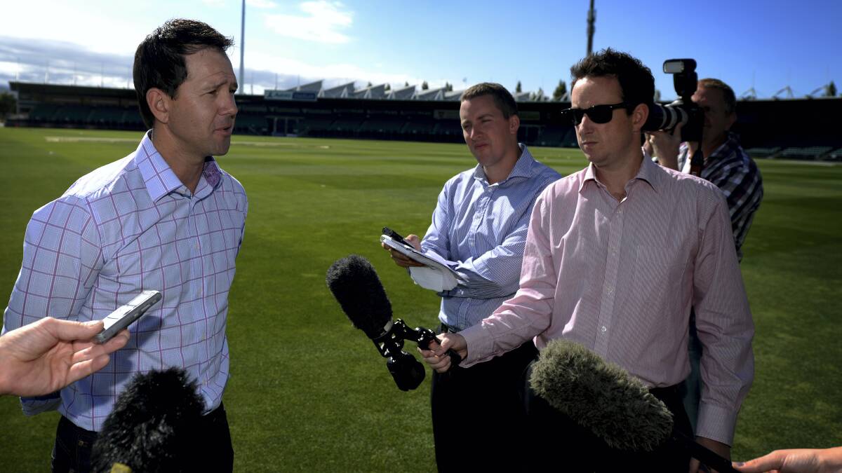 Ricky Ponting at Aurora Stadium ahead of tonight's tribute match to  support Tasmanian children battling cancer.  Picture: GEOFF ROBSON