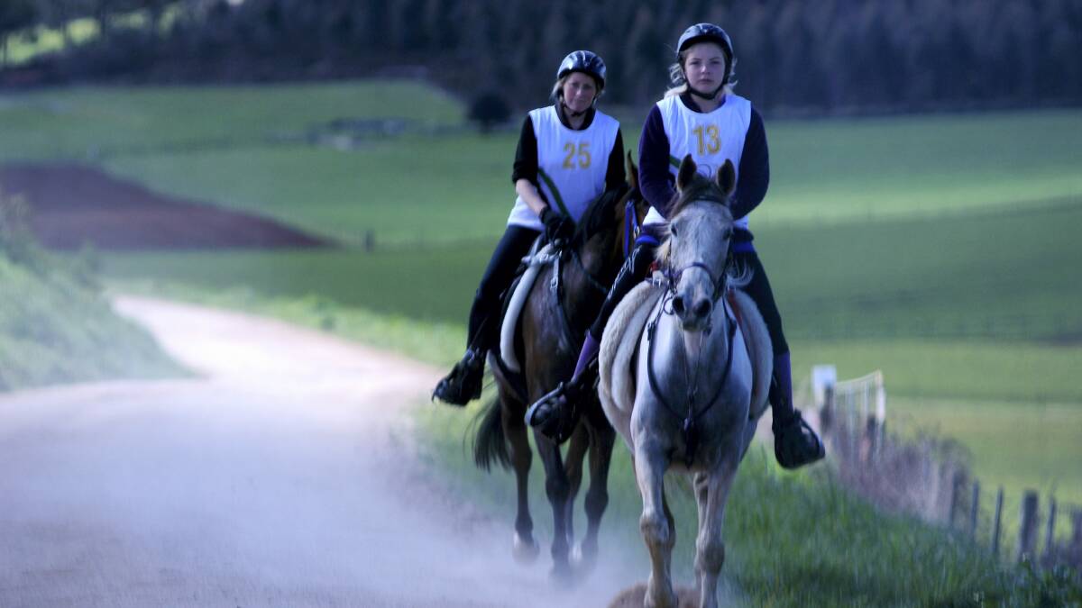North-West Coasters Sonia Hodgetts and Jaz Hutchins take part in the North-East Equine Endurance Club ride.